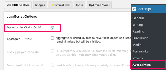 autoptimize plugin - Optimize Java Script code to Reduce Render-Blocking JavaScript and CSS